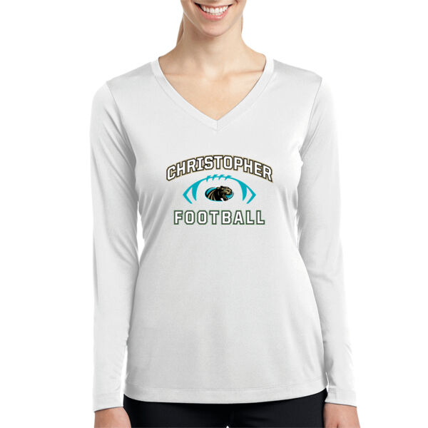 Christopher Football Ladies Long Sleeve PosiCharge Competitor V Neck Tee Thumbnail