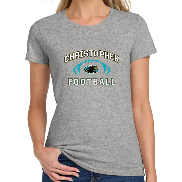 Christopher Football Ladies Heavy Cotton 100% Cotton T Shirt Thumbnail